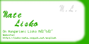 mate lisko business card